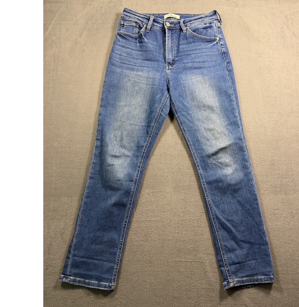 Kancan Jeans Womens 28 High Rise Straight Leg Medium Wash Blue Denim Pants